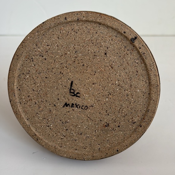 Mexican Tonala art stoneware pottery owl vase - Picture 6 of 15